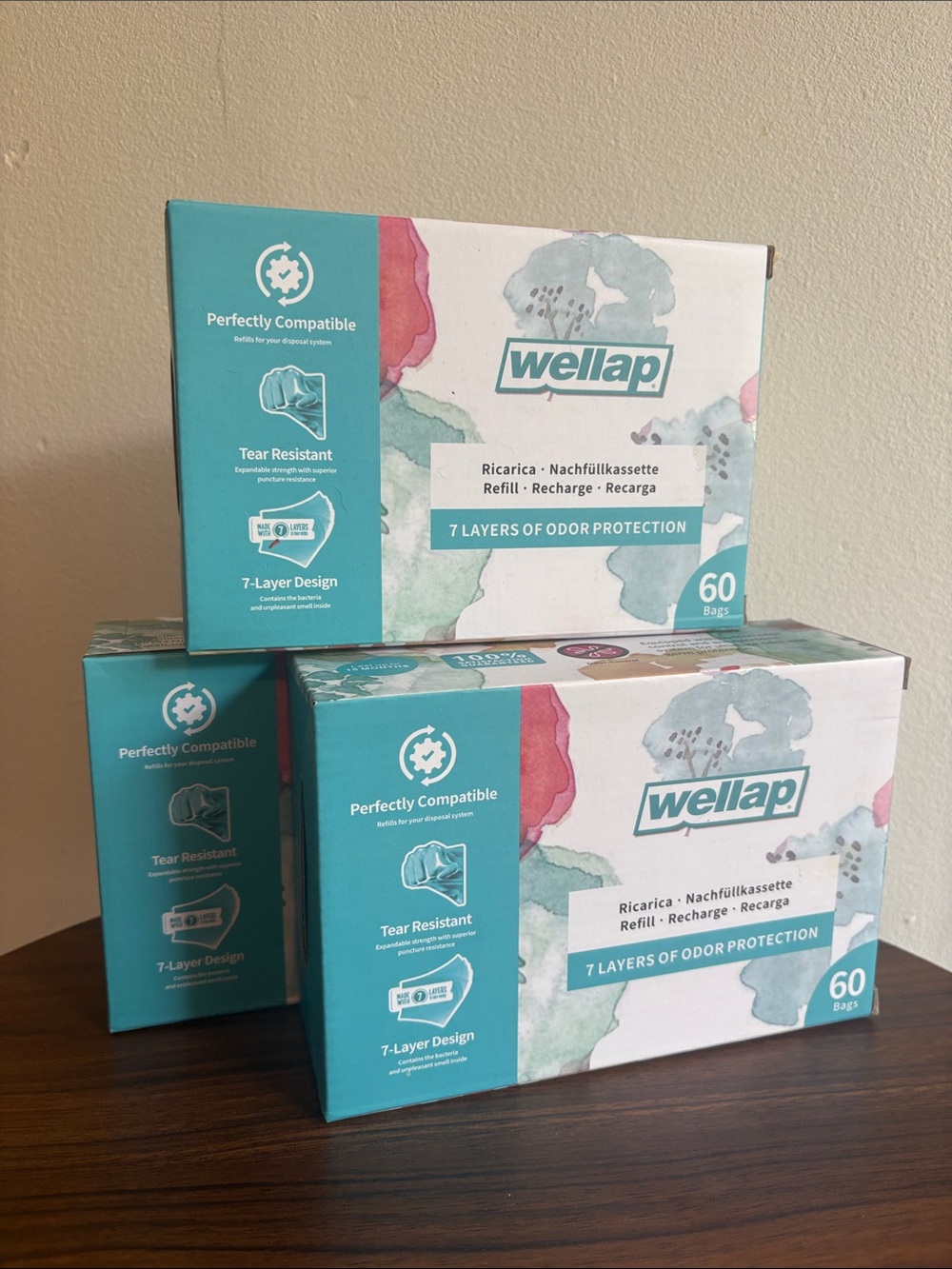 *3 PACK* Wella Refill Bags in Teal, White & Pink Watercolor Accents